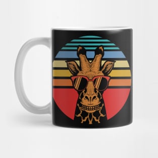 Retro Giraffe with Sunglasses at Sunset Mug